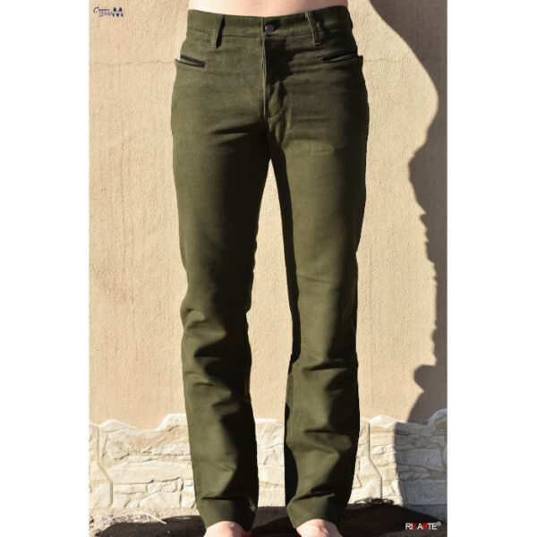 pantalone verde in fustagno modello sardo